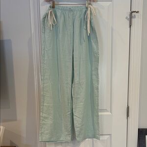 Cotton On Light Blue Linen Blend  Pants